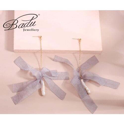 Badu Bohemian Yarn Tassel Earrings For Women 2021 New Design Fashion Fairy Long Dangle Earrings With Pearl Jewelry Gift