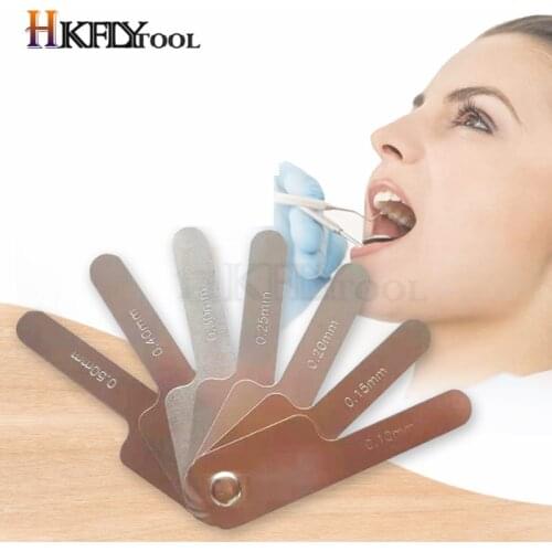 Dental Interproximal Reduction Gauge Measure Tooth Gap Stainless Steel Reciprocating Feeler Gauge Measuring Caliper