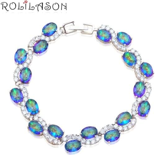 Nobby Zirconia Inlay Wedding Accessories for Bride Multicolor Crystal plated Charm Bracelets Fashion Jewelry TB895