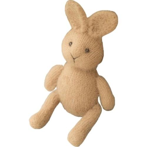 T5EC Newborn Photography Props Bunny Doll Knitted Animal Rabbit Fotografia Accessory