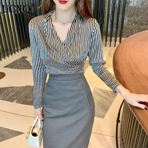 Женские рубашки в полоску UCXQ China At AliExpress