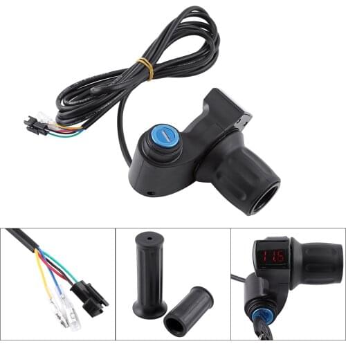 12V-99V Universal Electric Bike Scooter Half Wrist Throttle Grip Handle LED Display Key Knock for 12V-99V Electric Bicycle