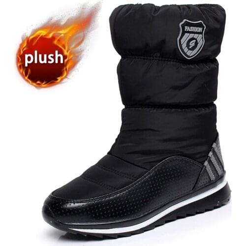 Women snow boots luxury winter boots thick plush waterproof non-slip boots fashion female winter shoes warm fur botas mujer