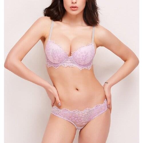 Ladies push up bra set, fashionable sexy lingerie, ladies lingerie, underwire, deep V, push up bra, comfortable underwear set