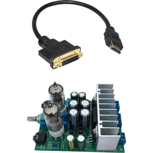 1 Set HIFI 6J1 Tube Amplifier Headphones & 1 Pcs 1FT 0.3M HDMI To DVI DVI-D 24+5 Adapter Cable