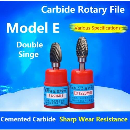 1pcs Model E shank diameter 6mm Tungsten Carbide Rotary File Milling Cutter Rotary Tool File