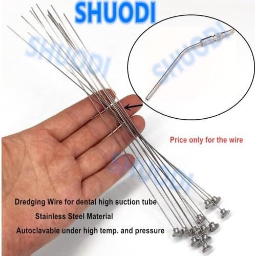 3pcs/5pcs Stainless Steel Dredging wire for Dental Aspirator Ferguson Frazier Suction Tube Dental High Suction Tube lab tool