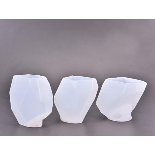 3D Geometric Stone Shape Candle Mold Silicone Mold DIY Aroma Plaster Craft Mould Small Candle Resin Soap Molds Xmas Home Decor