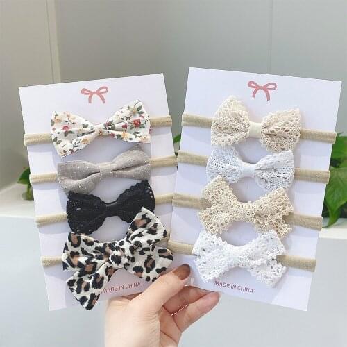 4Pcs/set 2021 New Sweet Leopard Printed Hair Clips For Cute Girls Bowknot Barrettes Safty Hairpin Headwear Kids Hair Accessories