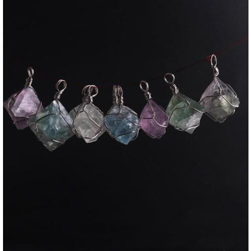 6pcs Natural Stone rhombus Necklace Pendants Healing Quartz Treat Crystal Charm for Jewelry Making Free