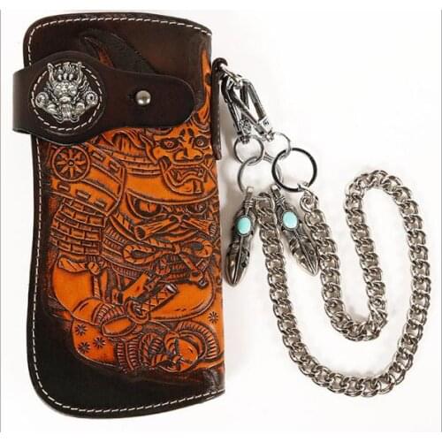 Free Shipping,Brand style men vintage wallet.man genuine Leather purse tanned leather long hand carvings,japan sales