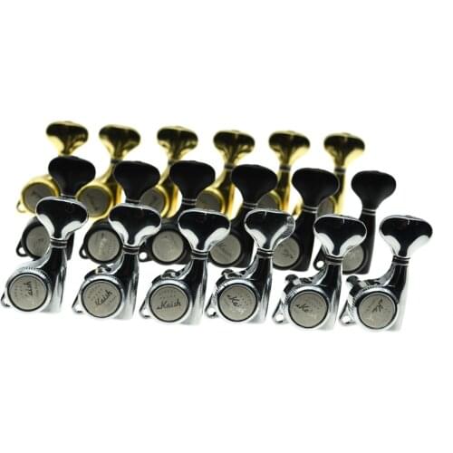 Lefty 6 Inline Guitar Locking Tuners Locking Machine Heads Left Handed Locking Tuning Key Pegs for Strat/Tele or Electric Guitar