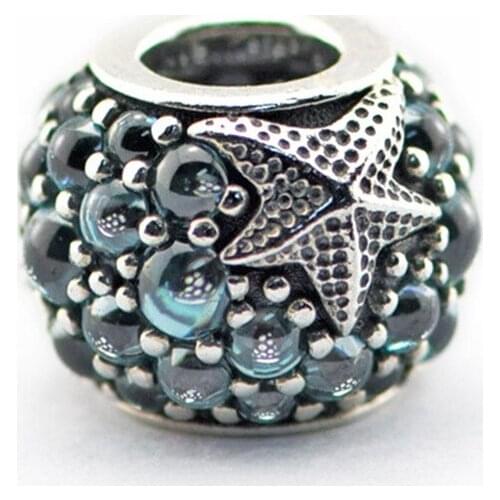 Ocean Starfish Crystal Beads for Silver 925 Original Charms Bracelets Summer Jewelry Paved Stones Charm Beads for Jewelry Making