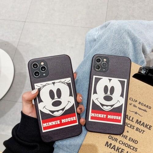 Disney Mickey Minnie Couple Mobile Phone Case Silicone Anti-drop Lens All-inclusive Soft Case for Iphone12, Iphone11
