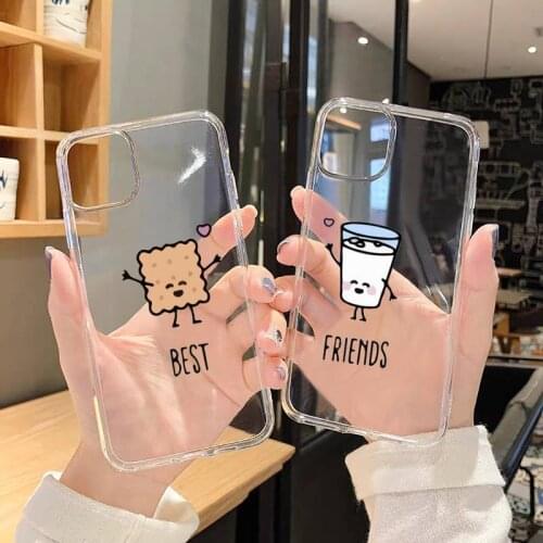 Phone Case For iphone 12 11 8 7 6s 6 5 5s 5c se plus mini x xs xr pro max Milk Biscuits BFF Best Friends Transparent soft