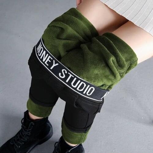 Black warm pants winter skinny thick velvet wool fleece girls leggings women Trousers Lambskin Cashmere Pants For Women leggings