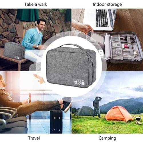 Travel Closet Organizer Case for Headphones Storage Bag Digital Portable Zipper Accessories Charger Data Cable USB Cosmetics