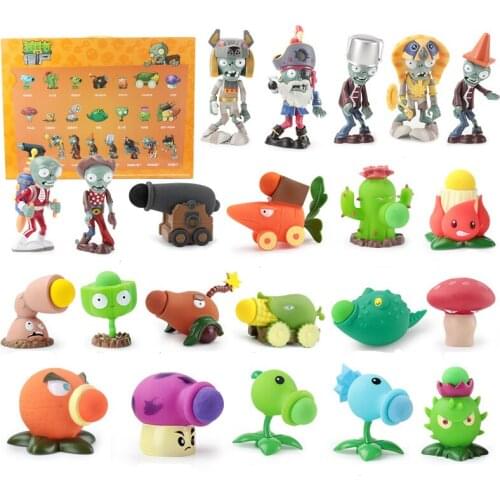 22pcs/lot Plants vs Zombie Toys Anime Figure Full Set Gift for Boys Ejection Anime Children Doll Action Figure Model Toy No Box