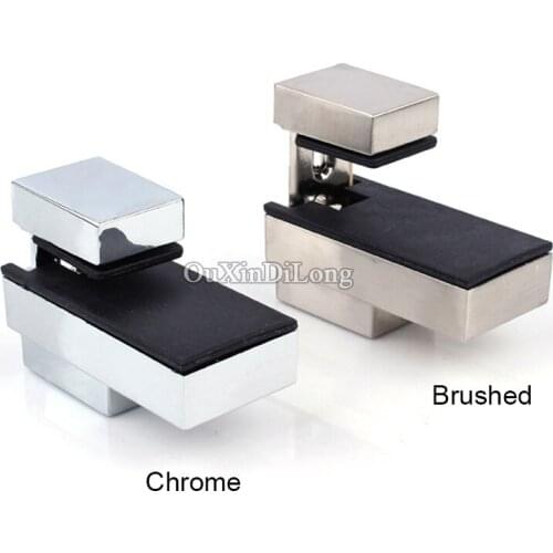 HOT 4PCS Adjustable F shape Glass Clamps Clips Glass Wood Shelf Support Fixed Holder Bracket for Thickness 5-20MM Glass Hardware