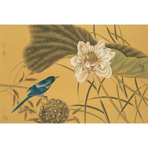 Canvas Art Picture Print Painting Chinese Watercolor Flowers and Birds Oil Painting on Canvas Wall Art Picture for Home Decor