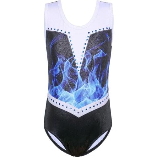 BAOHULU Teens Sleeveless Leotard for Girls Black&White Color Gymnastics Practice Outfit Kids Sequin Tank Ballet Bodysuit