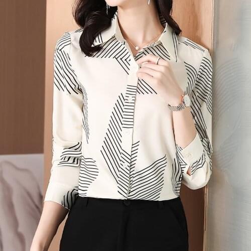 Fashion print ladies shirts Womens Blouses 2021 Spring Autumn Long Sleeve Shirts Tops Blusas Mujer