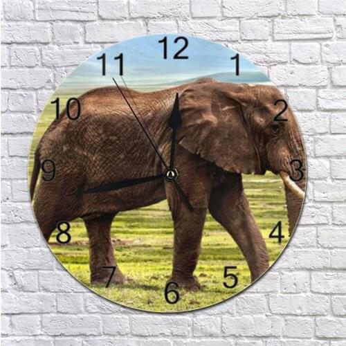10inch Wall Clocks Animal Print Decor Numeral Digital Dial Mute No Ticking Sound Battery Operated Clocks for Living Room
