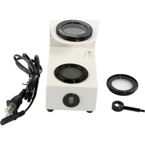 Built-in LED Gemstone Glass Filter Desktop Polariscope Gem Jewel Testing Tool Magnifier