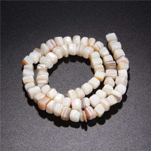 Natural Pearl Shell Nugget Charms Mother of Pearl Shell Beads Cube Spacer Beads for Jewelry Making DIY Bracelet Necklace 15