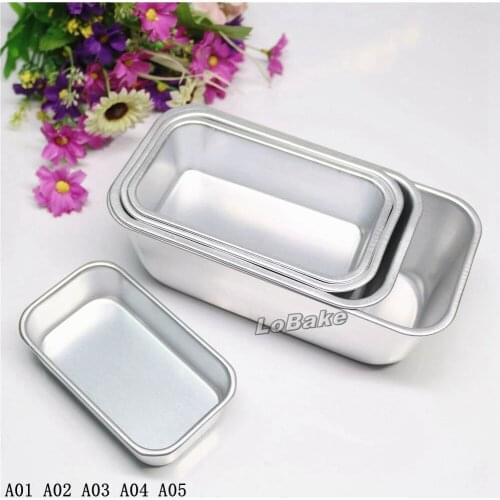 5pcs/set) New 5 sizes plain surface rectangle shape aluminium egg tarts tarte pudding jelly mousse bread cake toast bake mould