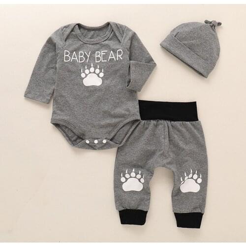 Infant clothing Baby Suit Baby Boys Clothes Toddler Clothing Set Newborn clothes Bodysuits Long Sleeve+Pant For 3M-24M D30