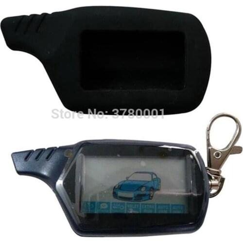 Wholesale B9 LCD Remote Control Keychain + Gift Silicone Key Case For Russian Two Way Car Alarm Starline B9 KGB FX-7 FX7 FX 7
