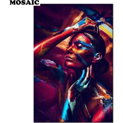 Sexy woman DIY 5D Diamond Embroidery Colorful Body Cross Stitch DIY Diamond Painting Diamond Mosaic rhinestones Home Decoration