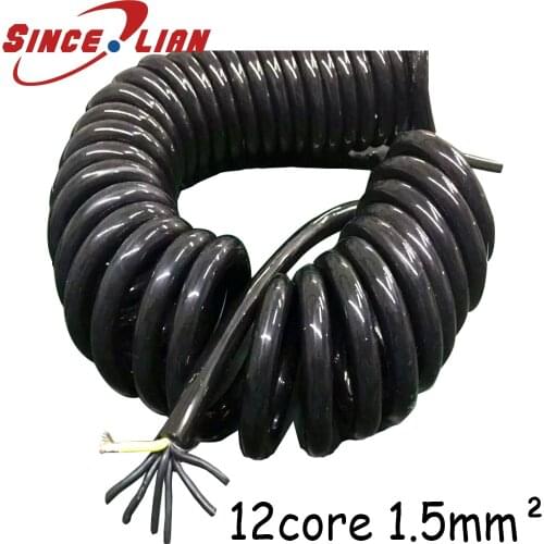 Spring Power Cable 12 core Strander 1.5 Square Stretch Electrical Wire Undraw 2.5meters 8meters Machine Sprial Wire