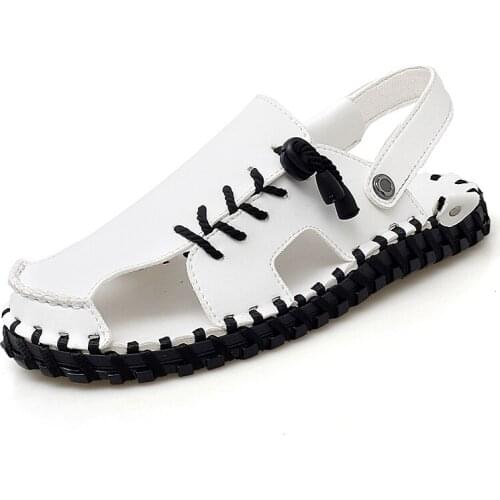 Summer Sandals Men Genuine Leather Classic Roman Sandals Slipper Outdoor Sneaker Beach Flip Flops Men Water Trekking Sandals