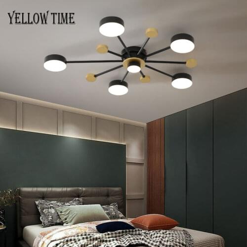 Black Frame Modern Ceiling Light Indoor Home Led Ceiling Lamp For Living Room Bedroom Dining Room Restaurant Kitchen Luminaires