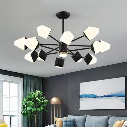 Glass Nordic Modern Pendant Lights Art Decoration hanglamp Black Gold Body lampadari Pendant hanging Lamp for Living Room