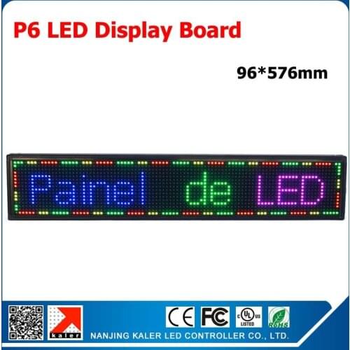 TEEHO P6 Full Color LED Display Module Board Indoor P6 LED Panel 96*576mm Indoor LED Display Sign Scrolling Message