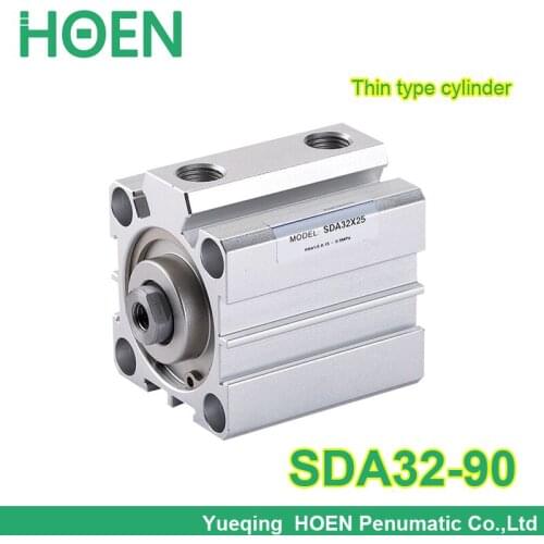5 pcs SDA32-90 1/8" Port Size 32mm Bore 90mm Stroke Pneumatic Compact Cylinder SDA32*90