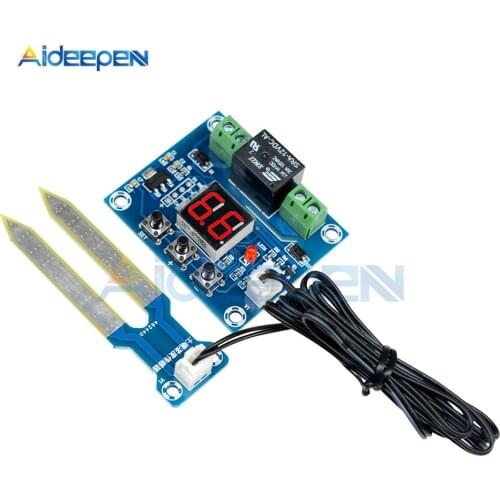 XH-M214 Humidity Controller Soil Sensor Module 20-99%RH Automatic Control Irrigation Computer System Red Digital Display Module