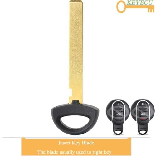 KEYECU Replacement Smart Car Key Uncut Insert Emergency Blade Fob for BMW Mini Copper S Clubman Convertible Works Countryman