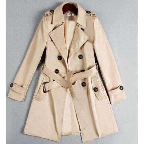 Plus Size Women Clothing Spring Autumn Double Breasted Md-long Coat 2018 New Fashion Belt rench coat for women Outwears trench