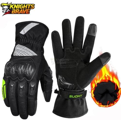 Winter Motorcycle Gloves Cold-proof Waterproof Guantes Moto Reflective Motocross Gloves Touch Screen Motorbike Riding Guantes