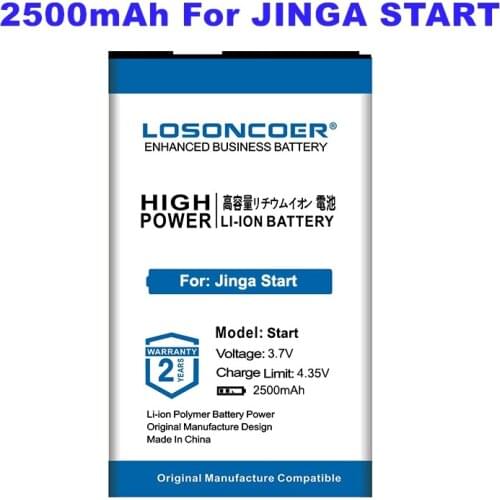 0 Cycle 100% New LOSONCOER 2500mAh Replacement battery for Jinga Start battery High Quality Batteries