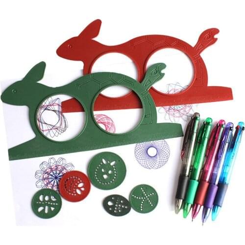1pc Geometric Ruler for Students Mathematics Drawing Drafting Tool Learning Painting Children Puzzle Toy Spirograph Art Tool ZLL