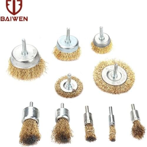 1pc Brass Brush Wire Wheel Brushes Die Grinder Rotary Tool Accessories For Power Dremel Metal Rust Removal Polishing
