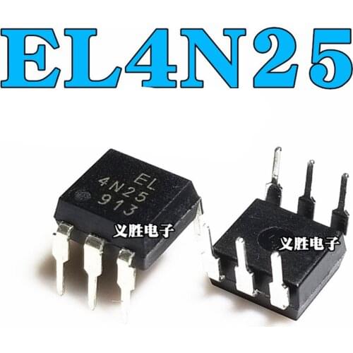 10PCS Brand New Genuine EL4N25 4N25 In-Line Optocoupler DIP6 Photoelectric Coupling