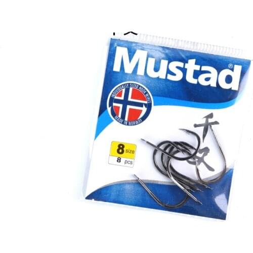 10Pack Mustad High Carbon Steel Fishing Hook Barbed Hook Explode 0.5/0.8/1/2/3/4/5/6/7/8# Lure Rod Sea Angling Fishing Accessory