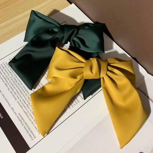 2020 Vintage Silk Satins Cloth Bow Hair Clips Women Girls Hair Accessories Headwear Hair Ties gumki do wlosow haar accessoires