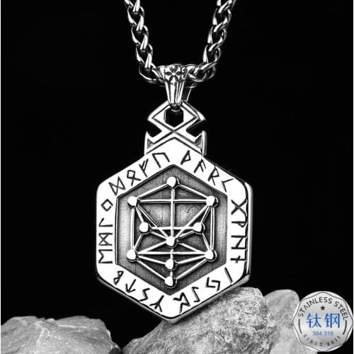 2021 Fashion Personality 316L Stainless Steel Nordic Viking Totem Pendant Necklace Mens and Womens Jewelry Gifts